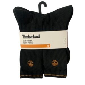 NWT. Timberland Black Casual Crew Socks Ribbed Knit